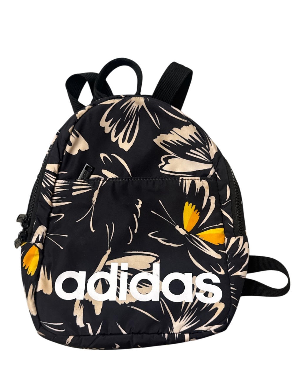 Adidas Logo Mini Black Nylon Backpack with Butterfly Accents